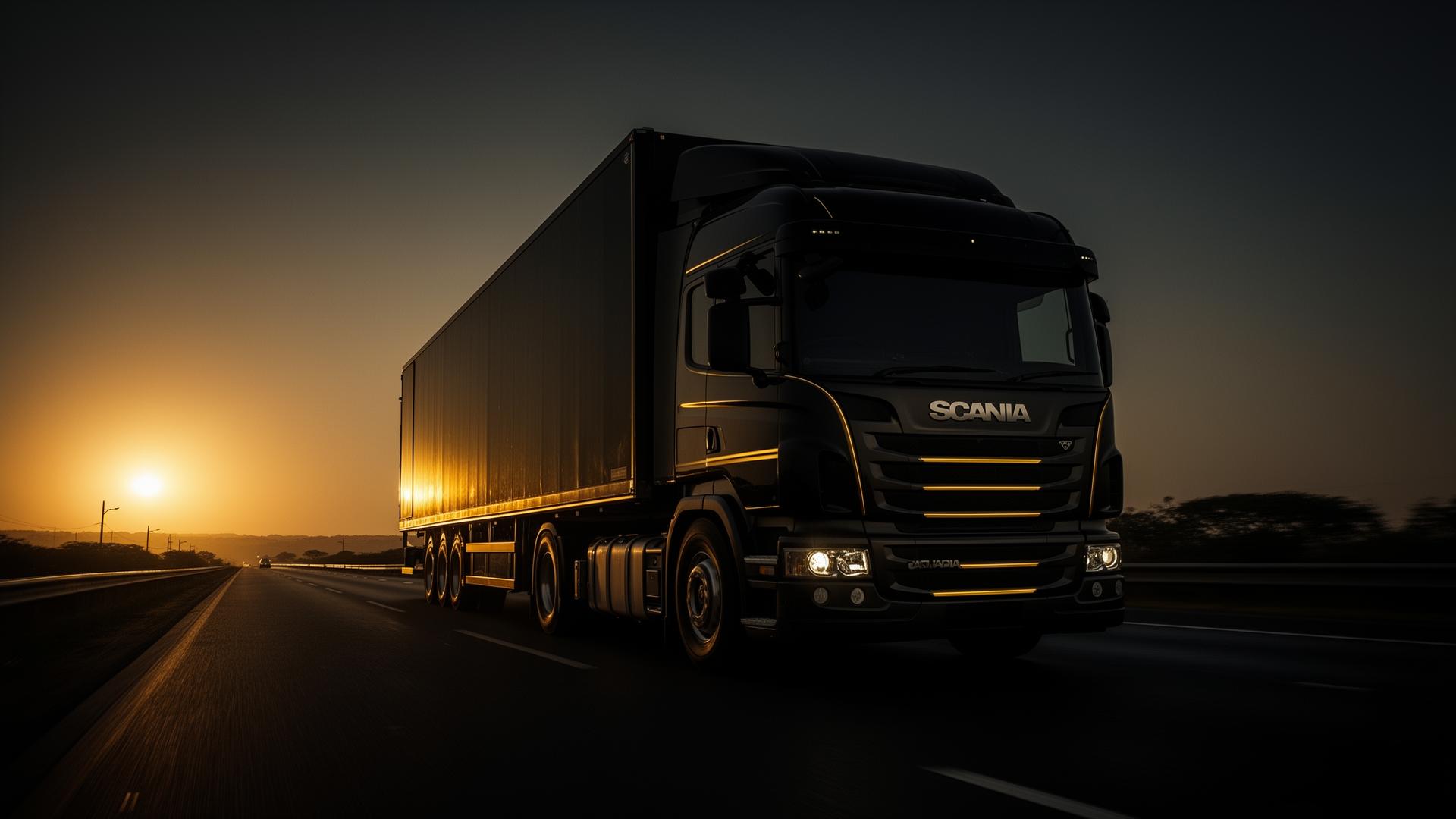 EMD Logistics truck on a Gauteng highway at golden hour